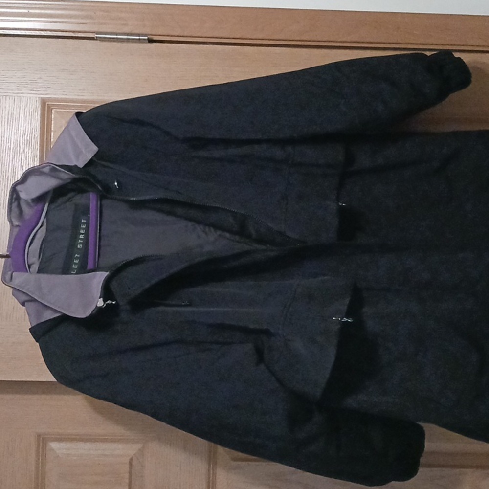 Black waist length winter coat